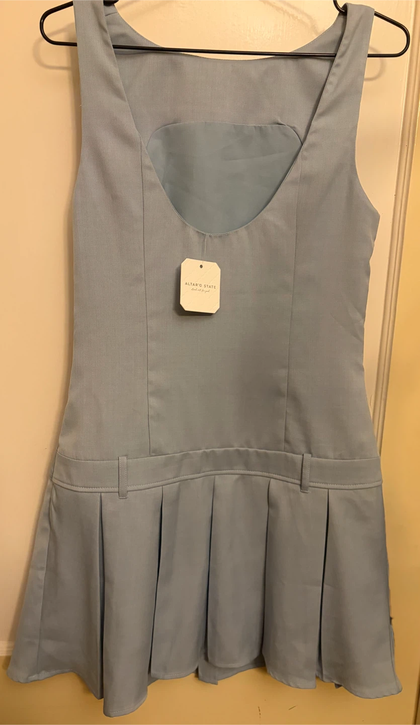 Altar'd State Light Blue Pleated Dress Size S - photo 4