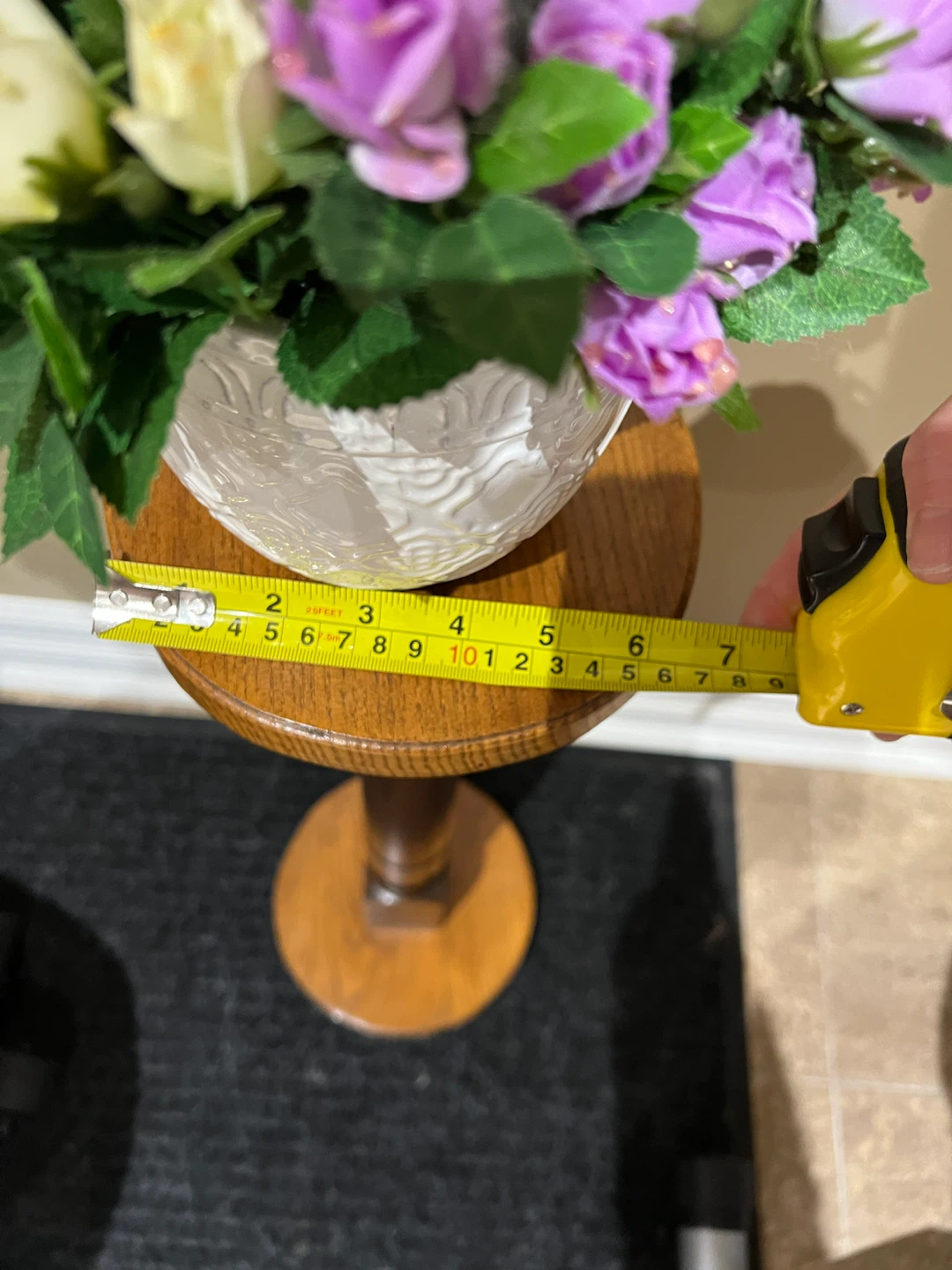 Wooden Plant Stand with White Pot - photo 3
