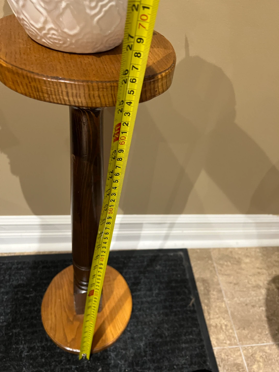 Wooden Plant Stand with White Pot - photo 4