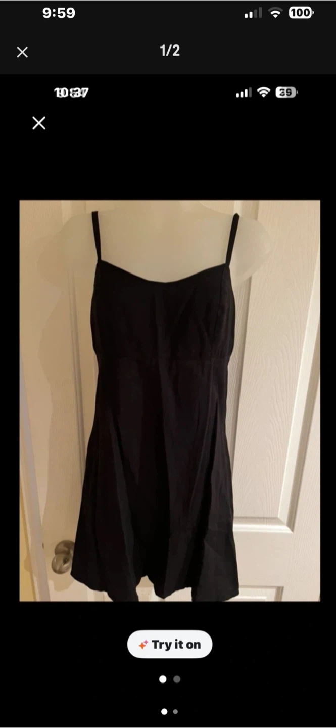 Black Mini Dress with Tie Back