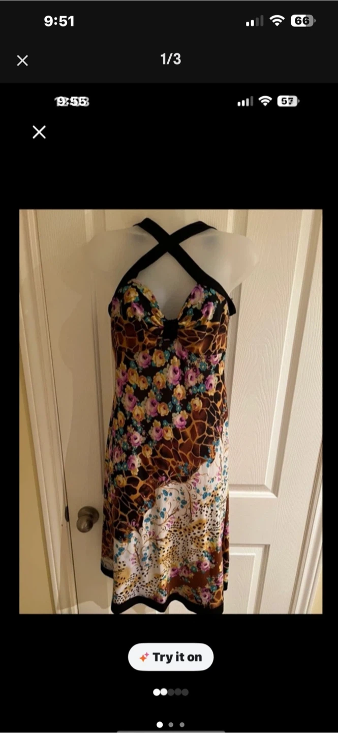 Patchwork Print Halter Dress