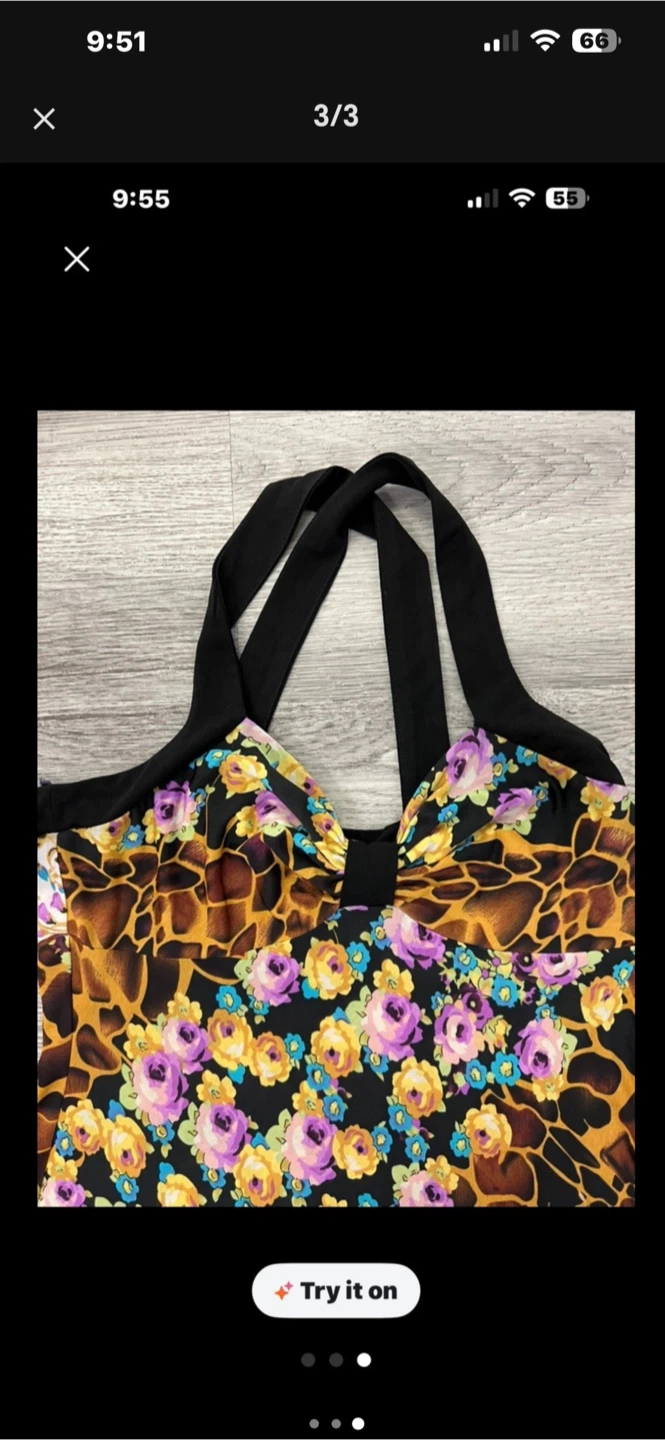 Patchwork Print Halter Dress - photo 3
