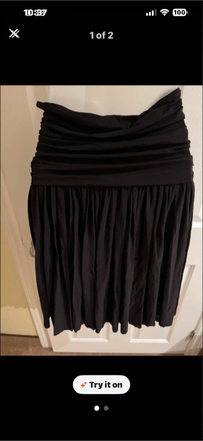 Black Ruched Skirt