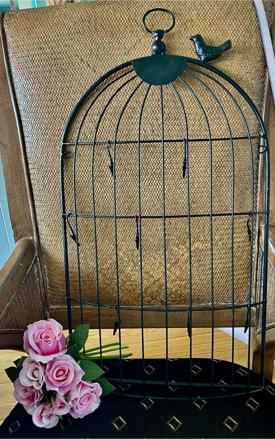BIRDCAGE WALL DECOR WITH CLIPS