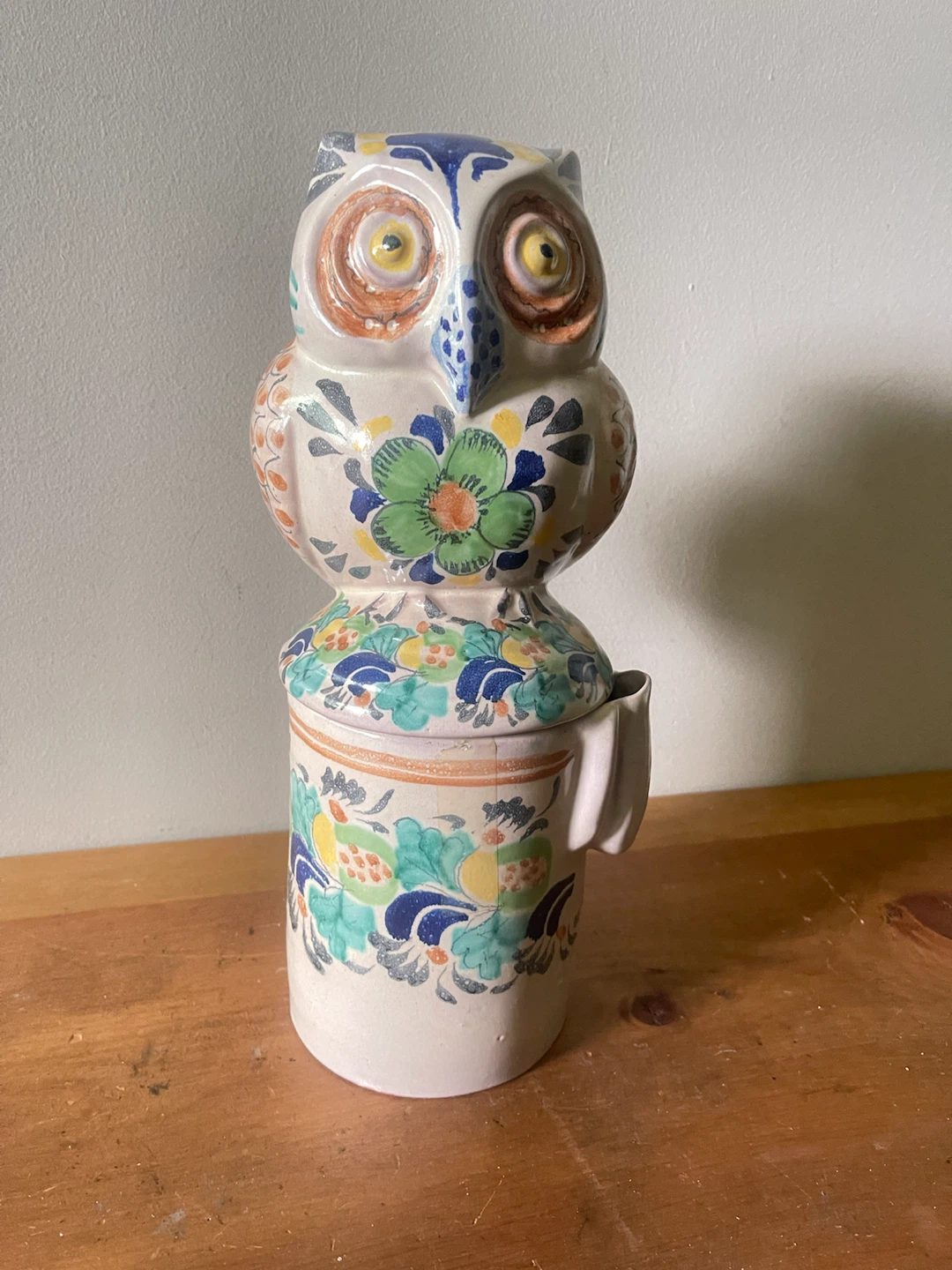 Vintage Ceramic Owl Planter or Holder