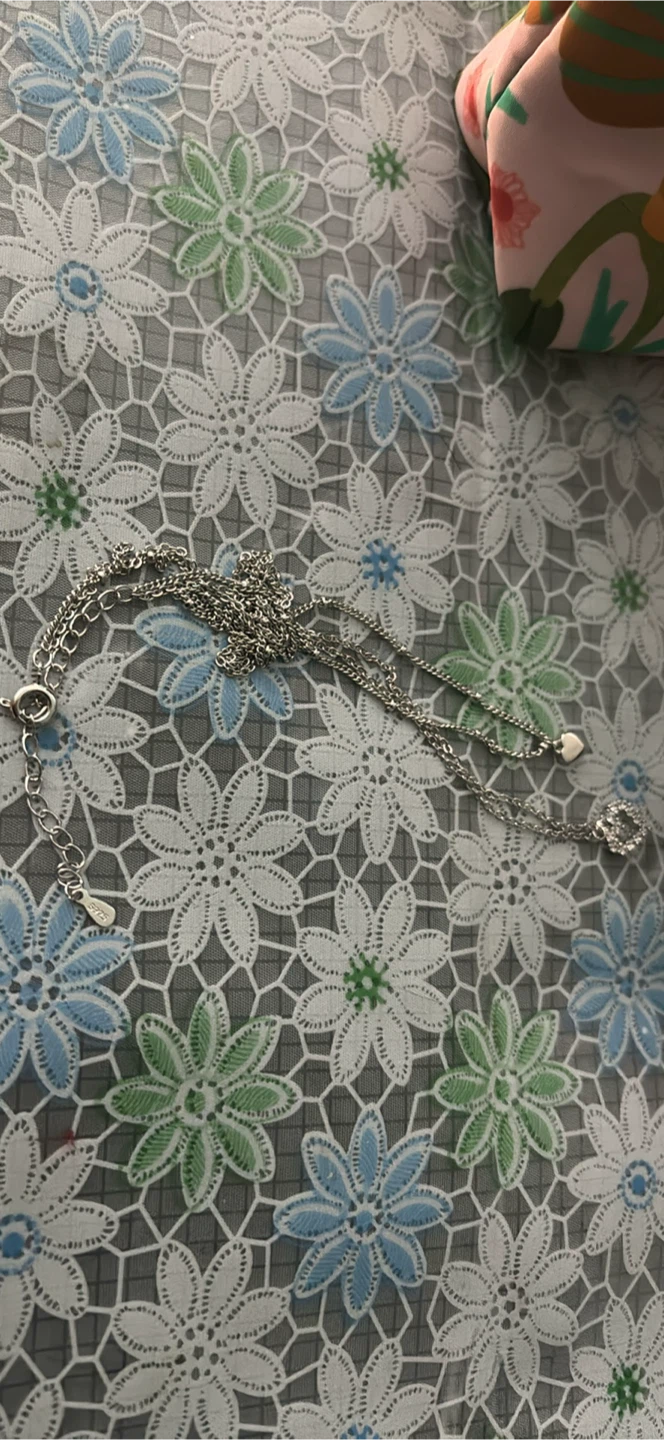 925 Silver layered necklace heart pendant - photo 5