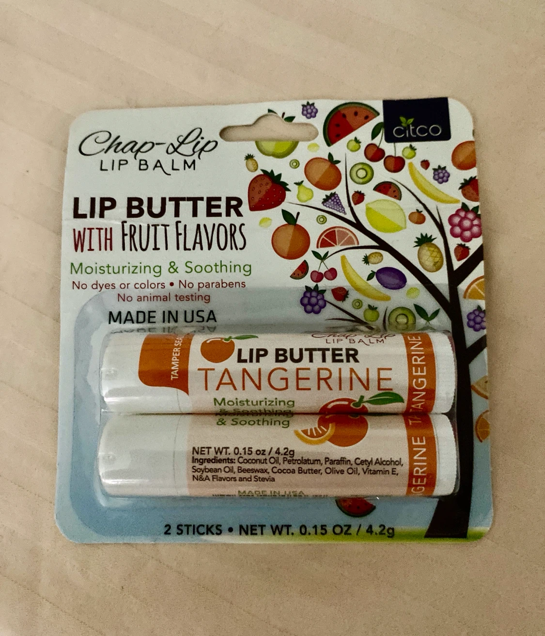 Chap-Lip Lip Butter with Fruit Flavors - 2 Pack