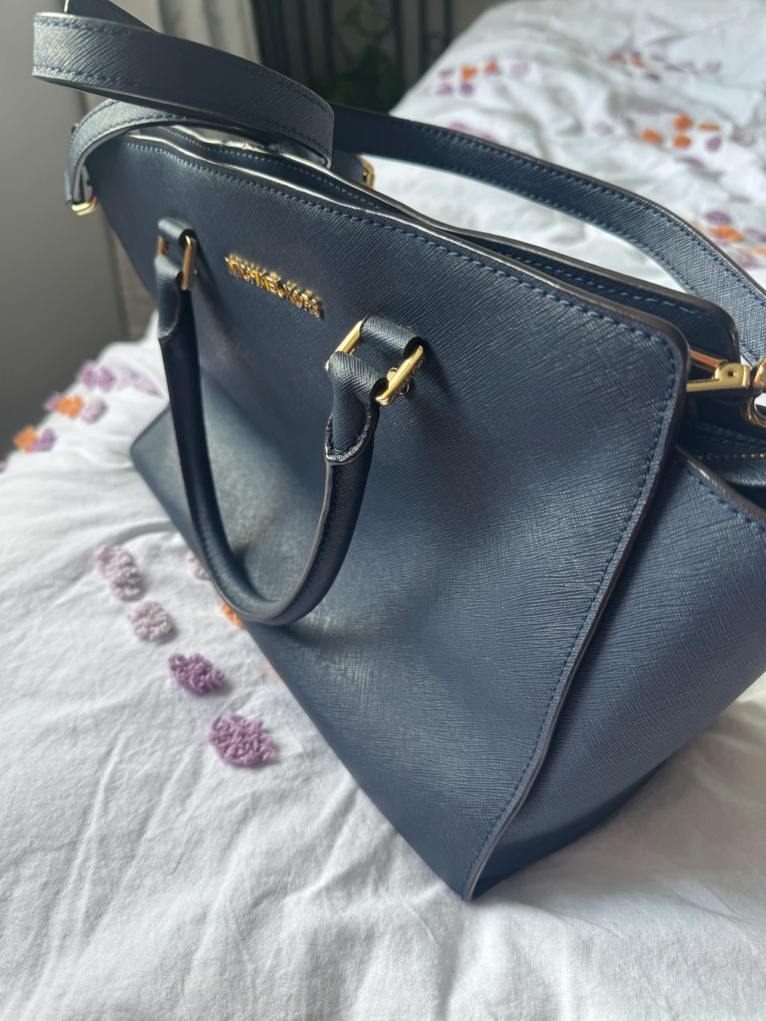 Michael Kors Navy Leather Satchel - photo 3