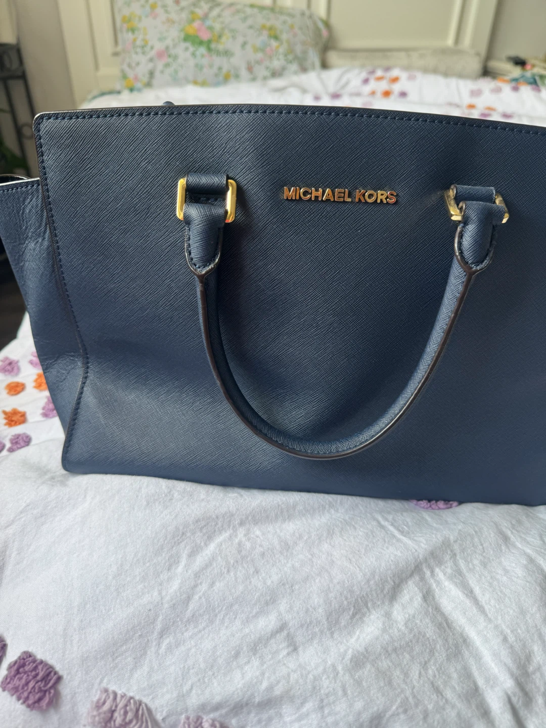 Michael Kors Navy Leather Satchel - photo 5