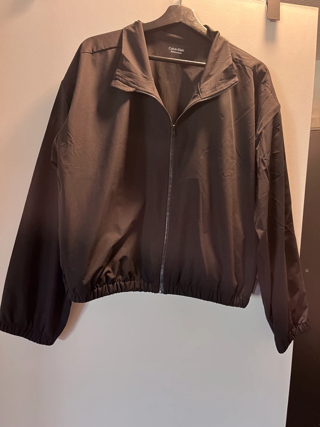 Calvin Klein Black Full Zip crop Jacket