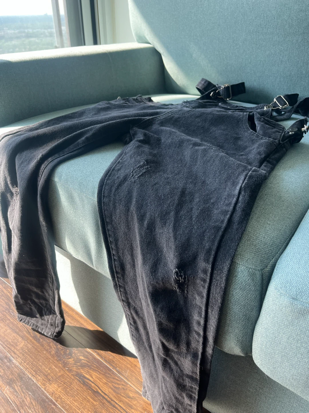 Black Denim Overalls Size S - photo 3