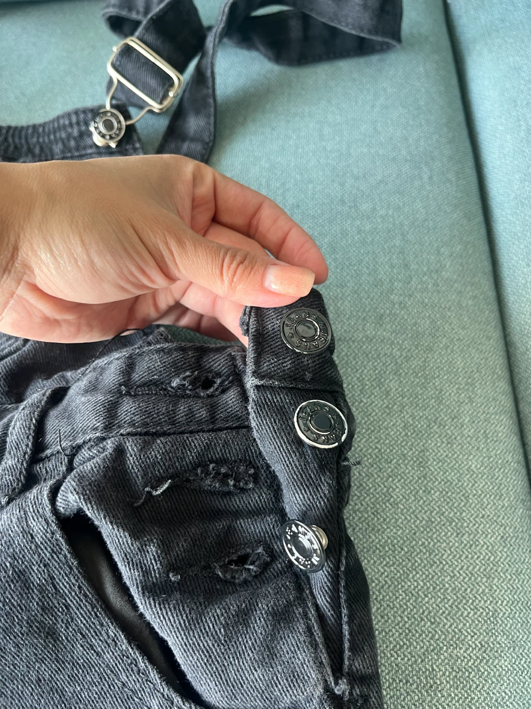 Black Denim Overalls Size S - photo 4
