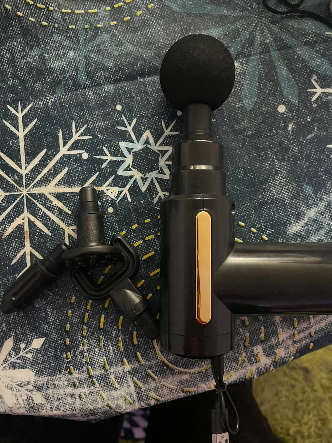 Black Massage Gun with Multiple Attachments