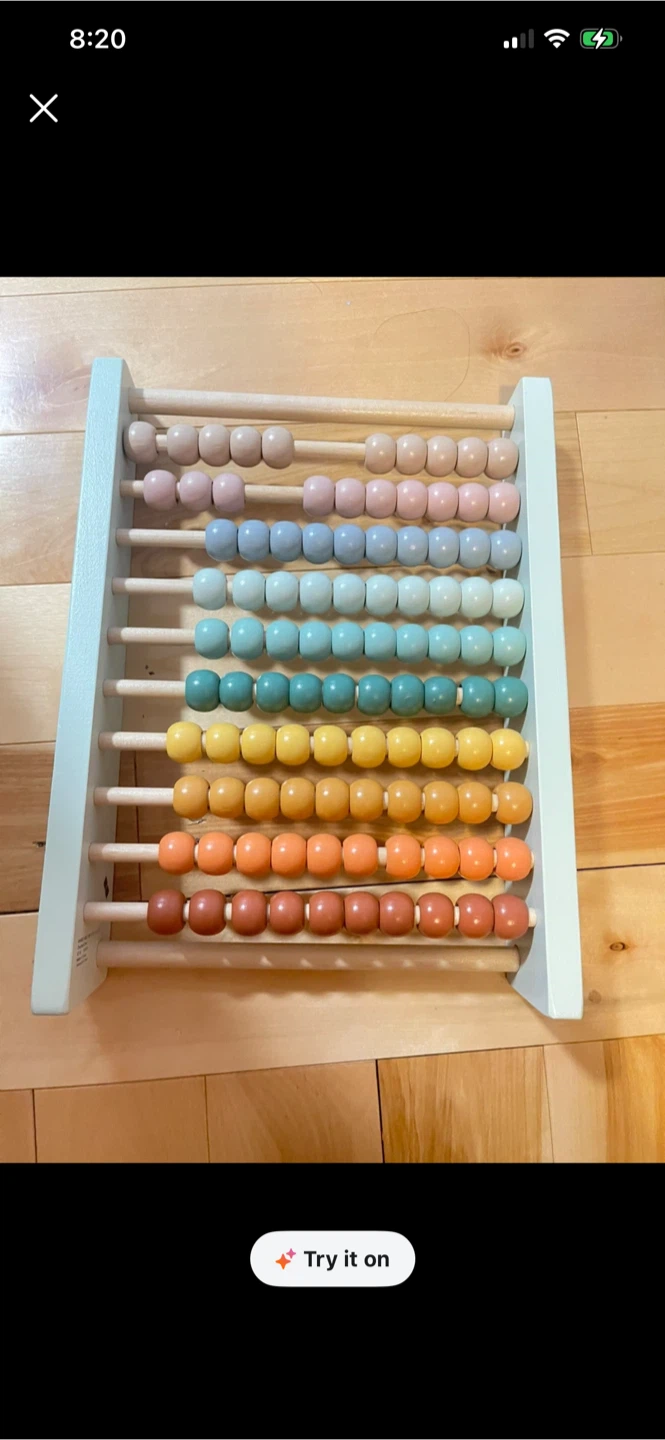 Wooden Abacus with Pastel Beads - photo 3
