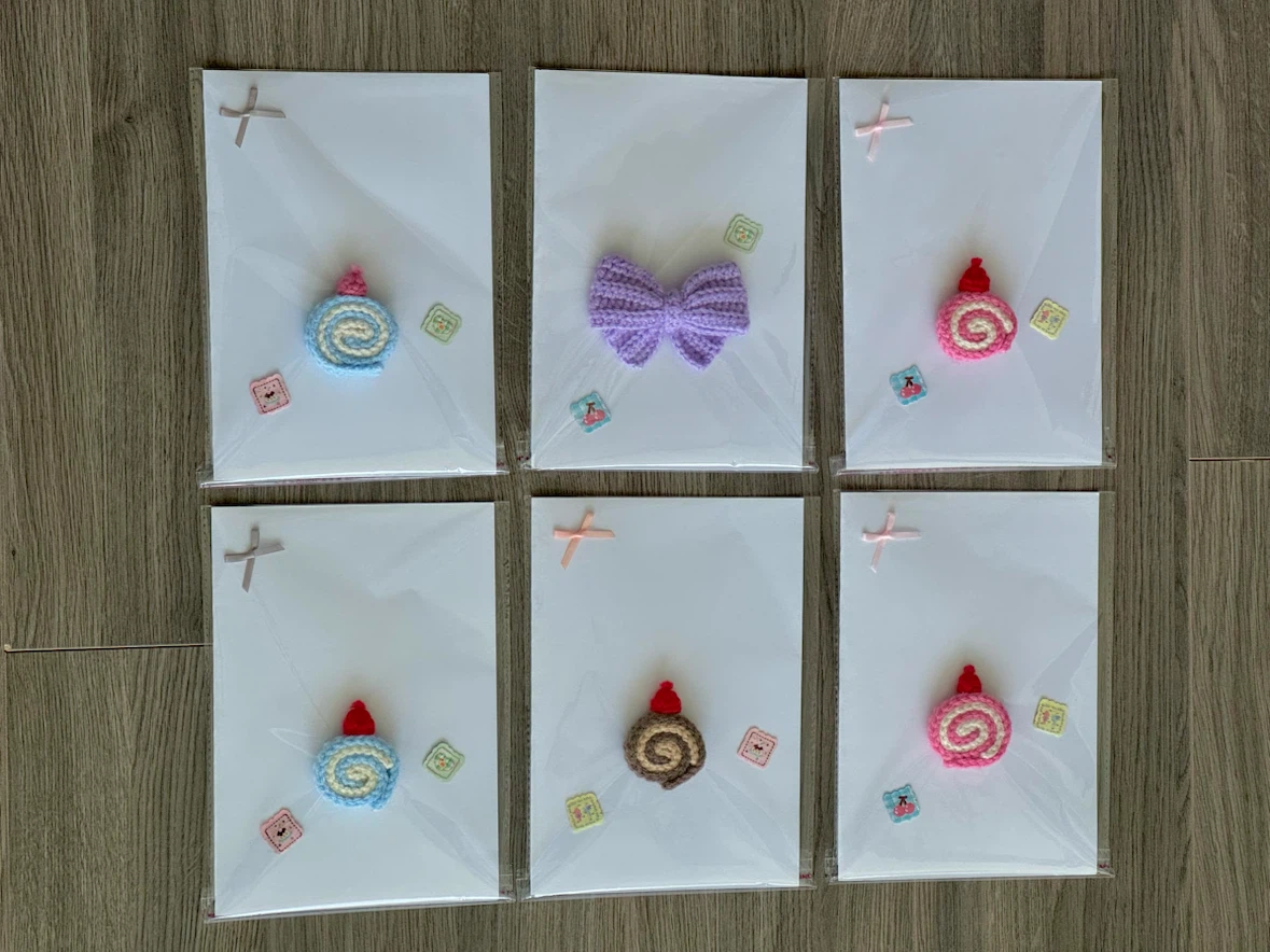 On Sale! Crochet greeting cards -Customizable Cover Wording