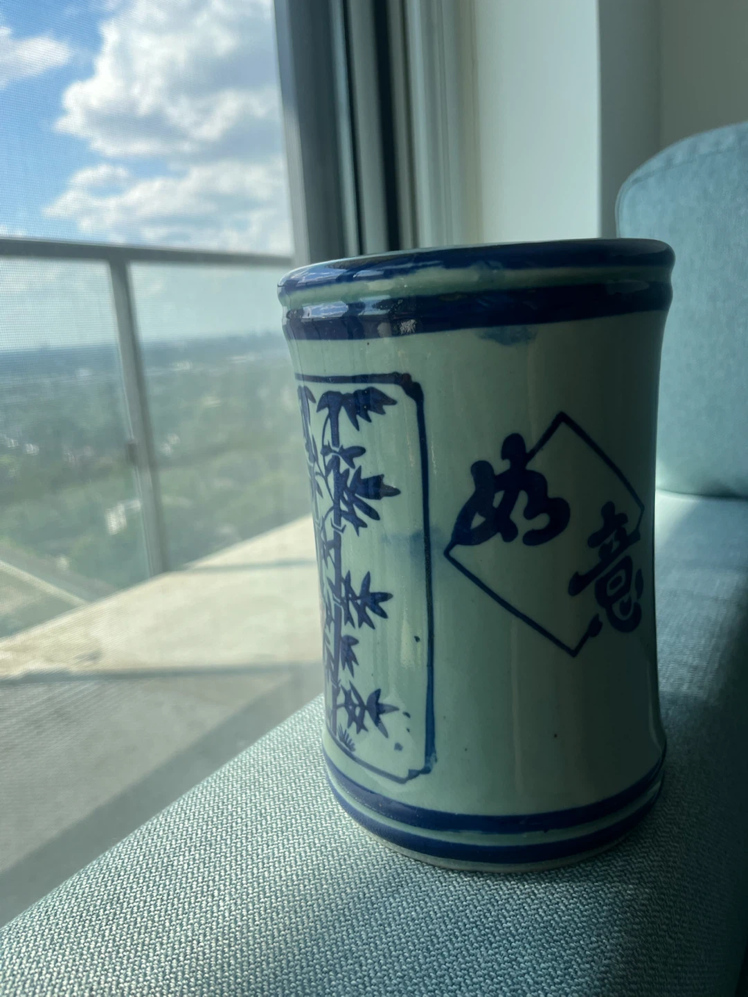 Blue and White Ceramic Pot - photo 2