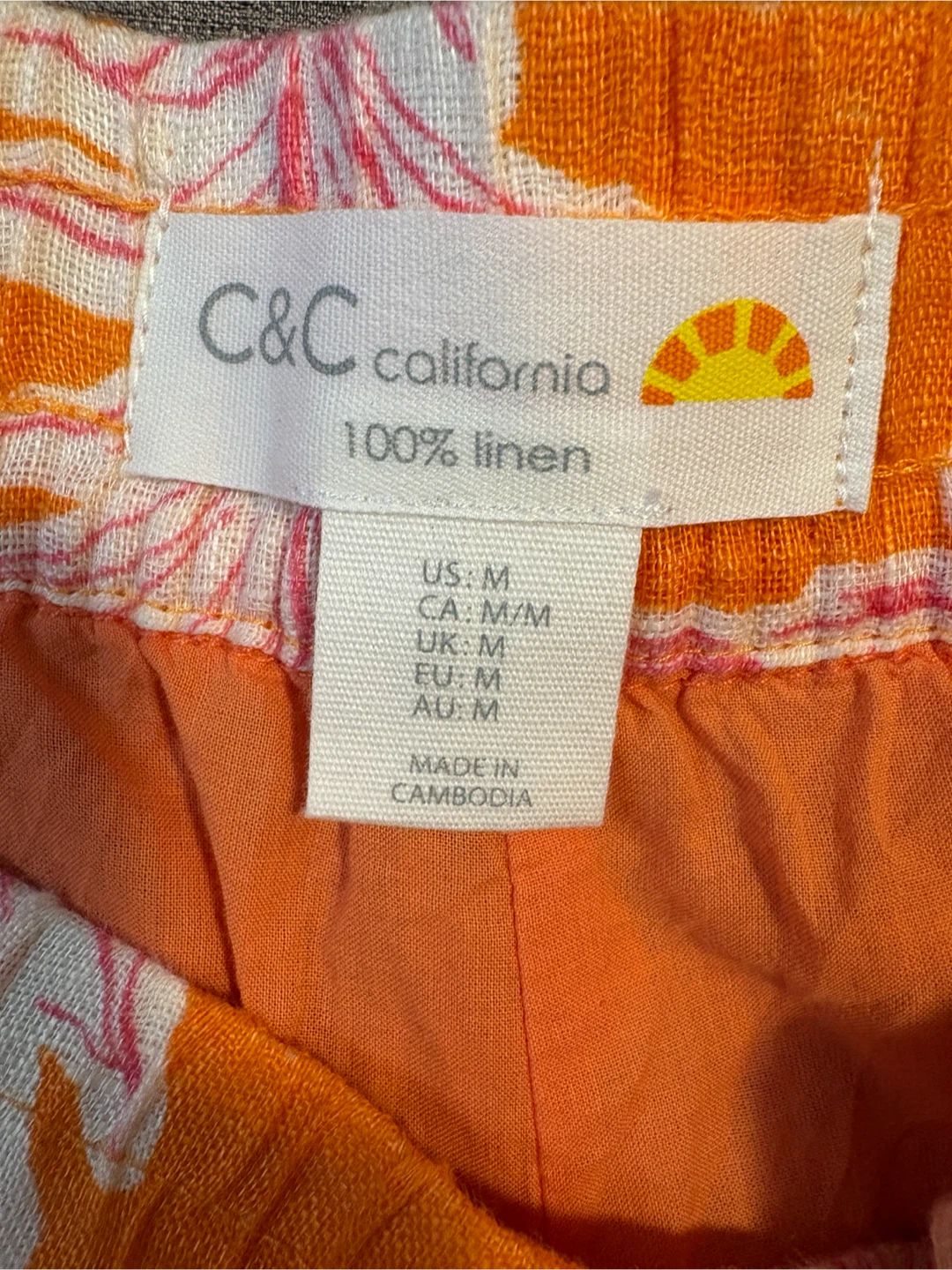 C&C California Linen High Waisted Floral Animal Shorts Medium - photo 2