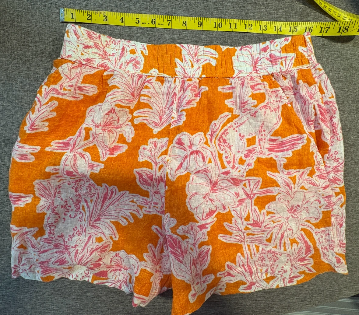 C&C California Linen High Waisted Floral Animal Shorts Medium - photo 4