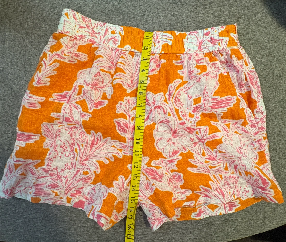 C&C California Linen High Waisted Floral Animal Shorts Medium - photo 5