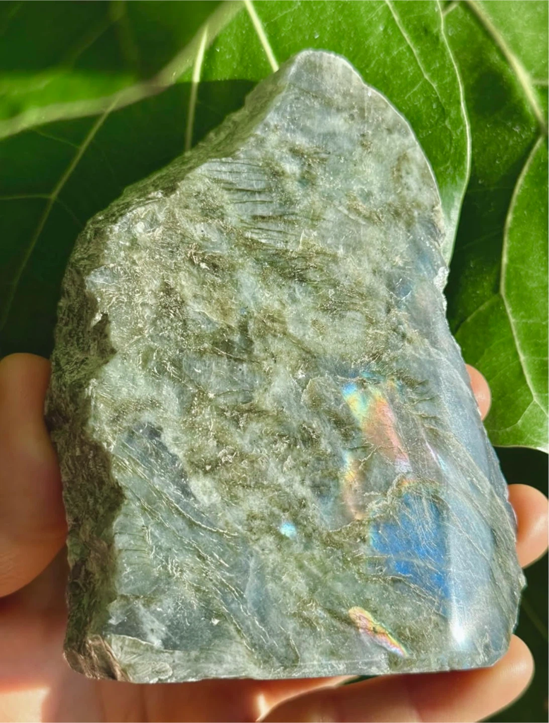 Half Polished Labradorite Crystal Chunk From Madagascar - photo 3