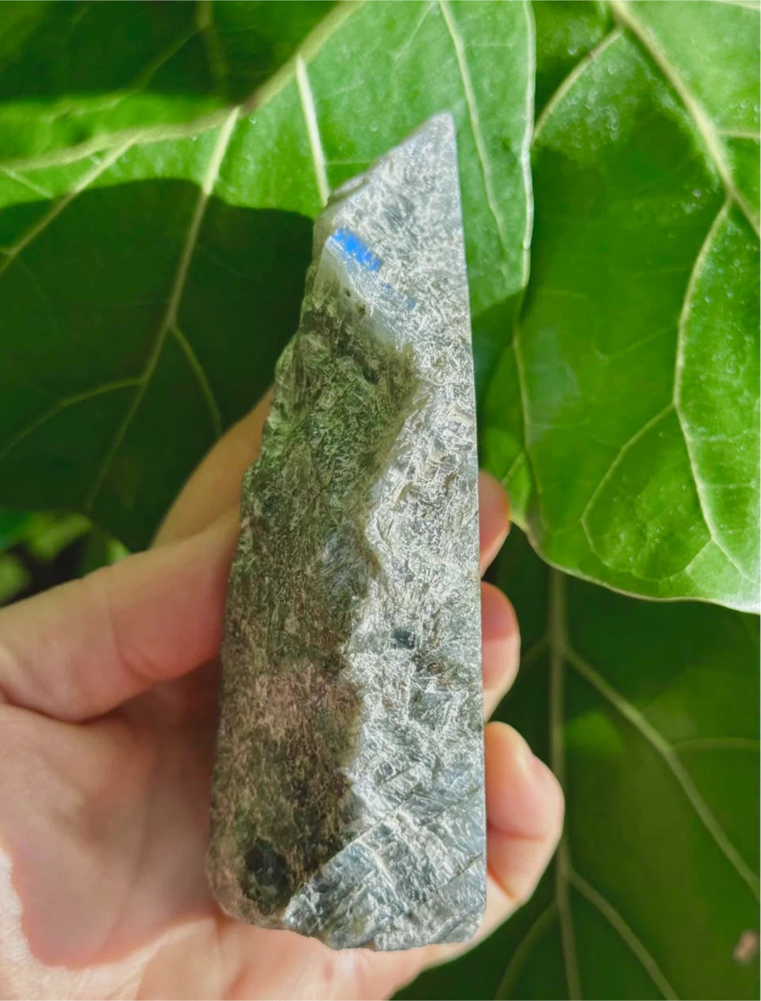 Half Polished Labradorite Crystal Chunk From Madagascar - photo 4