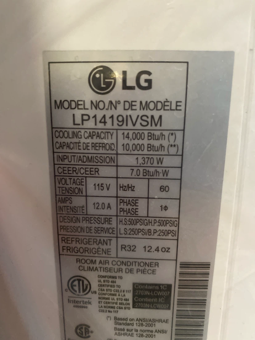 LG Portable Air Conditioner - like new - photo 2