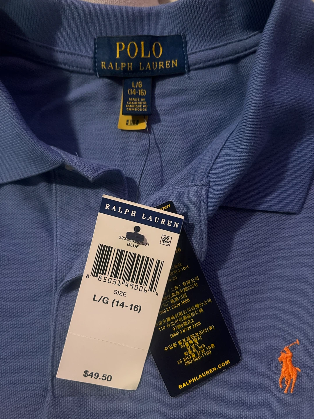 Boys Polo Ralph Lauren Blue & Yellow Polo Shirt - L/G (14-16) - photo 2