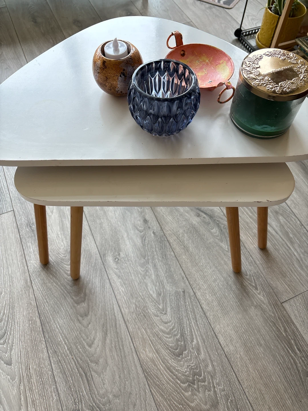 Nesting Side Tables with Candle Holders