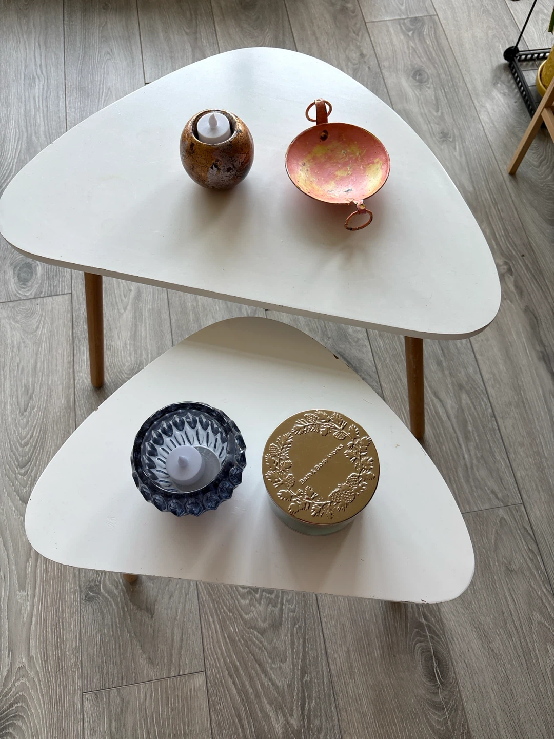 Nesting Side Tables with Candle Holders - photo 2