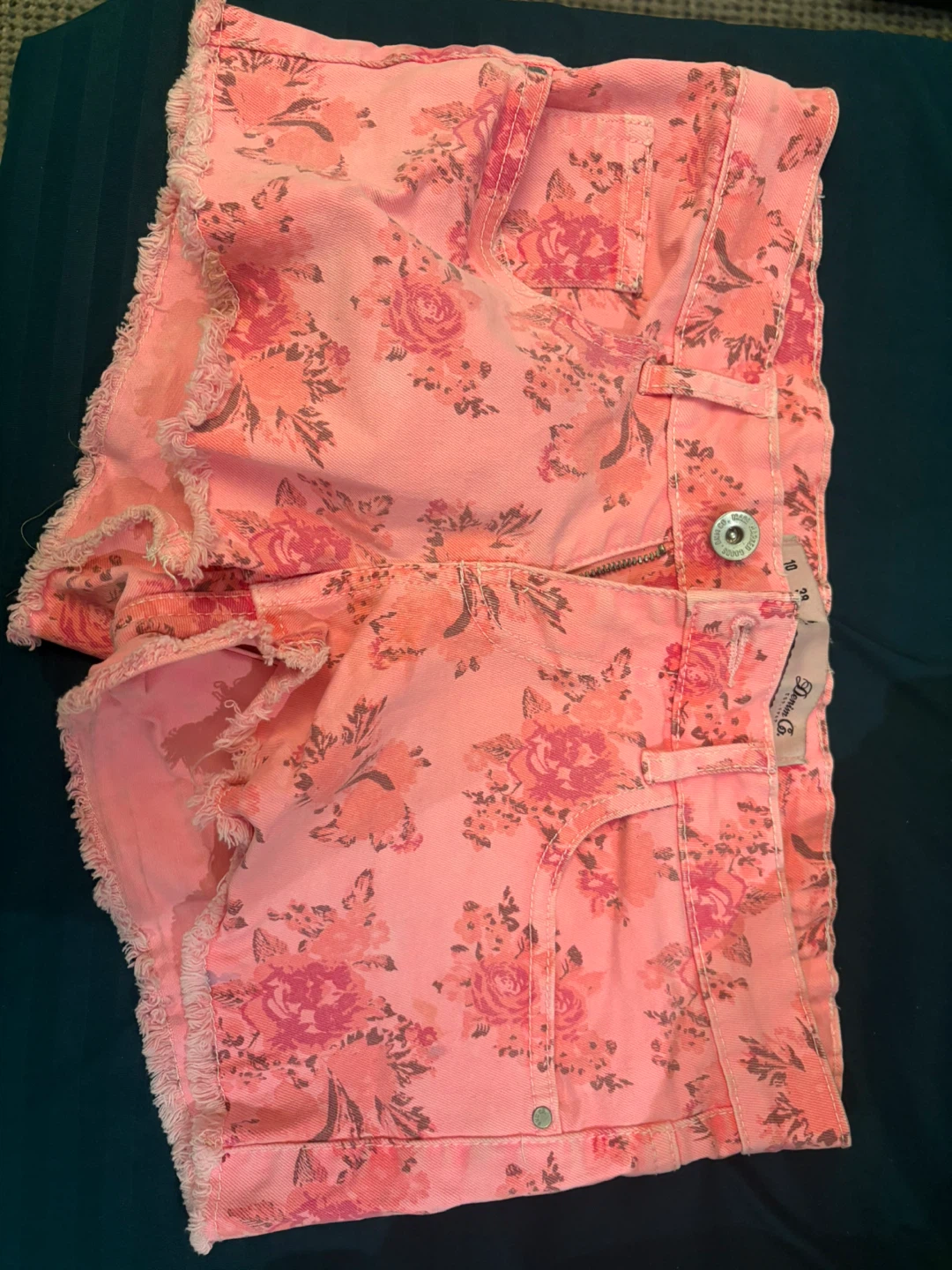 Denim Co. Pink Floral Shorts - Size 6