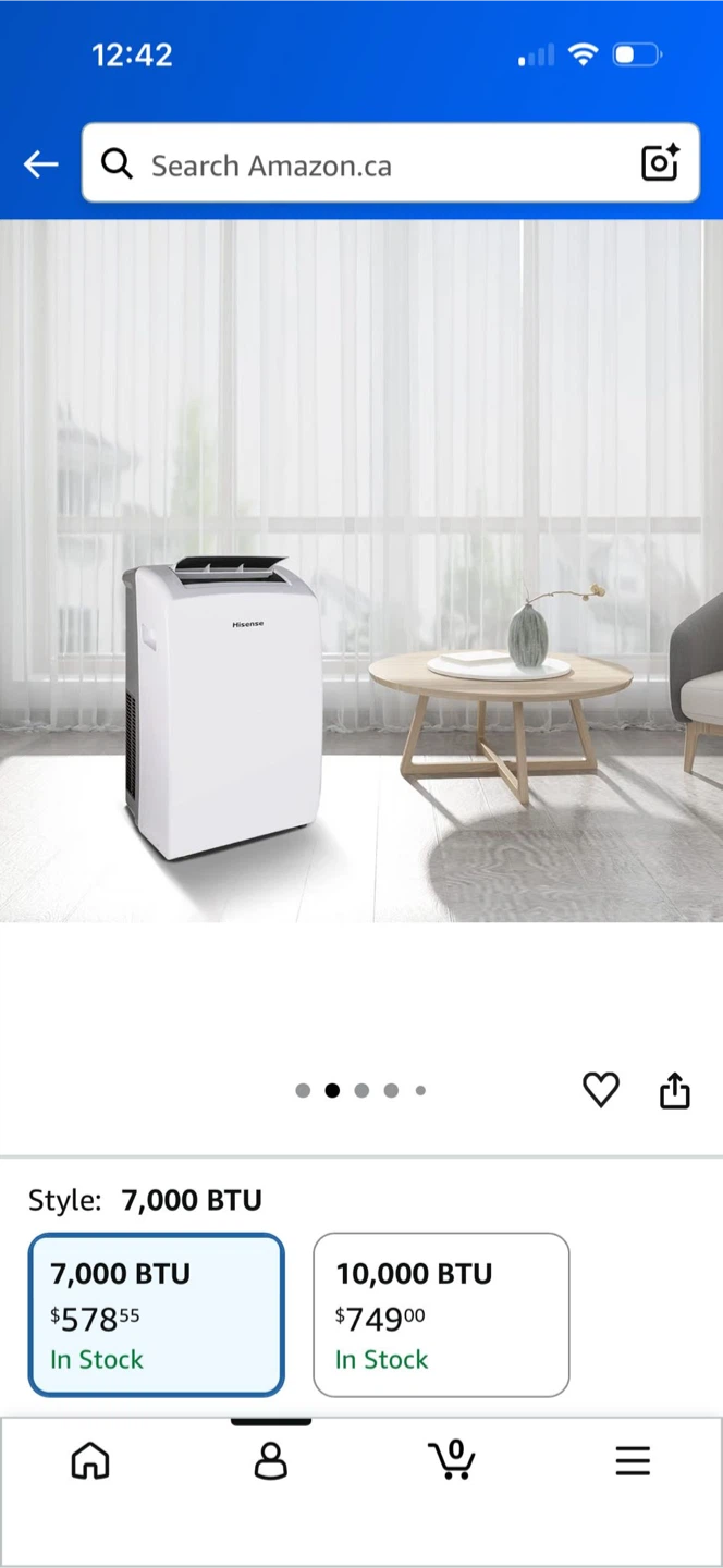 Hisense Portable Air Conditioner 7000 BTU