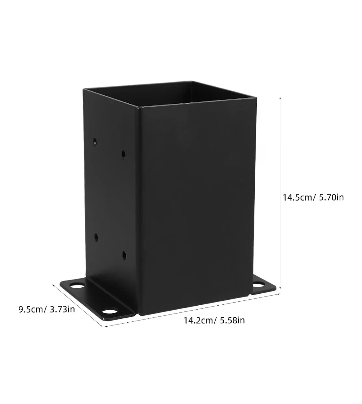 Black Carbon Steel Post Anchor Bracket for 4x4 Posts