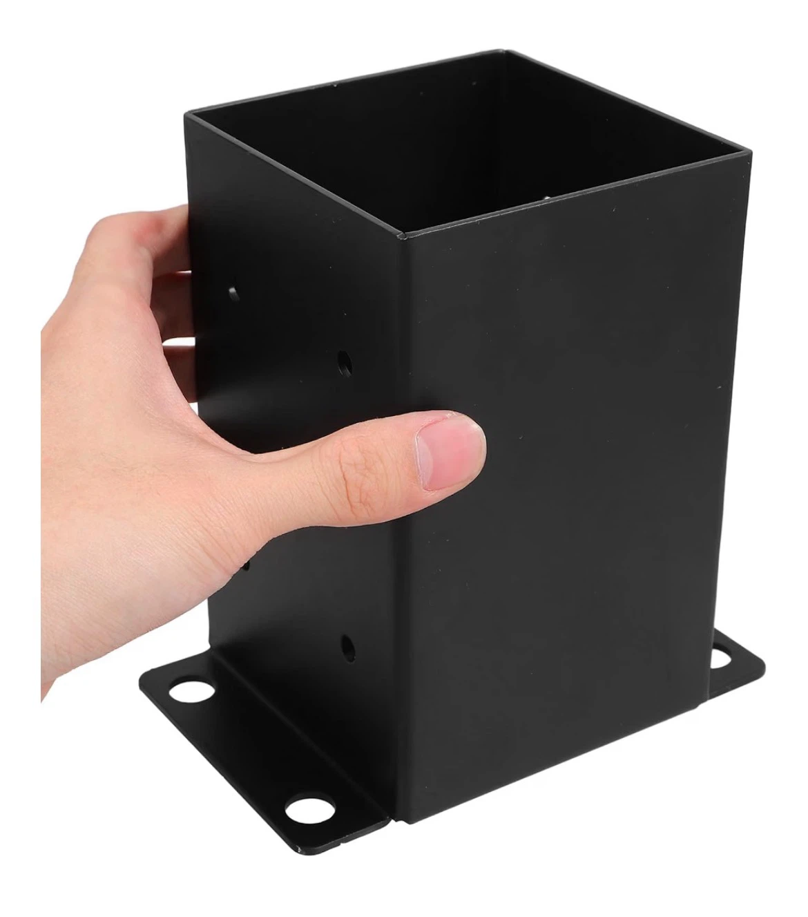 Black Carbon Steel Post Anchor Bracket for 4x4 Posts - photo 2