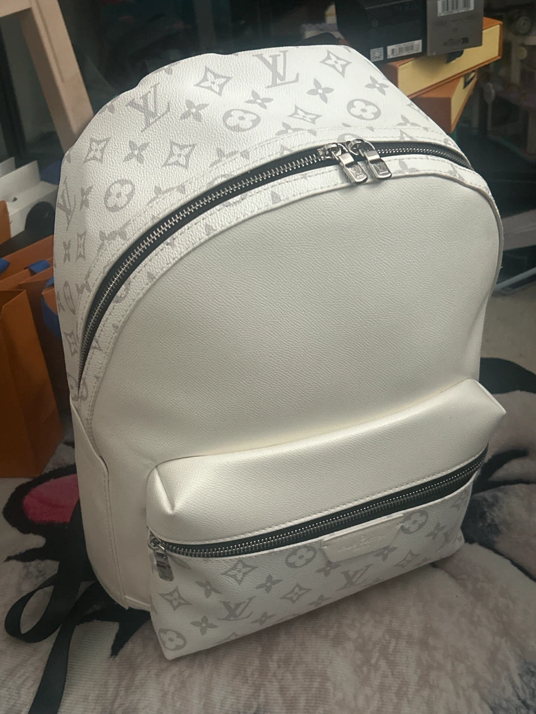White Louis Vuitton backpack