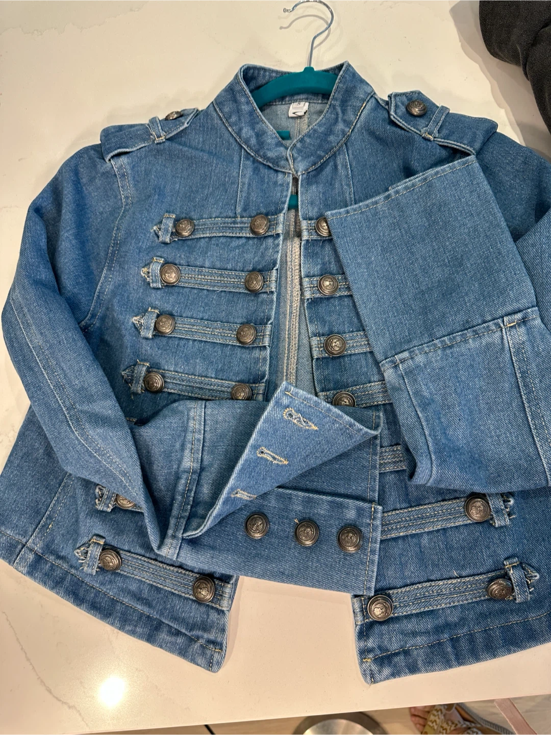 Denim Military Style Jacket