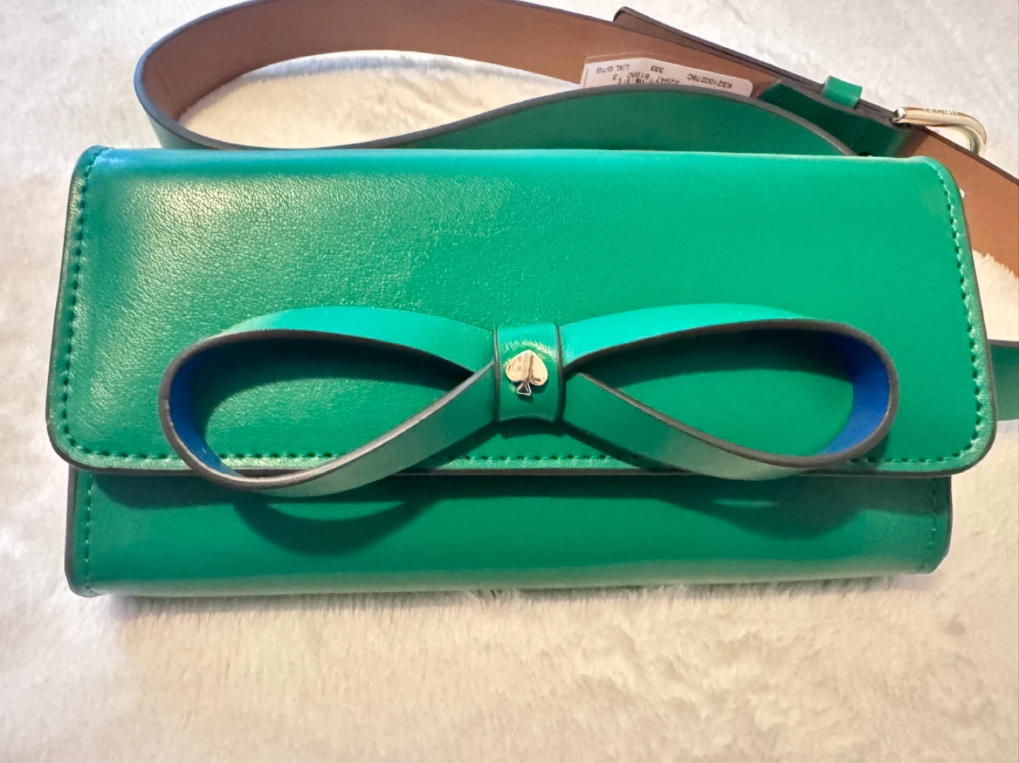 Kate Spade Green Leather Bow Belt Bag