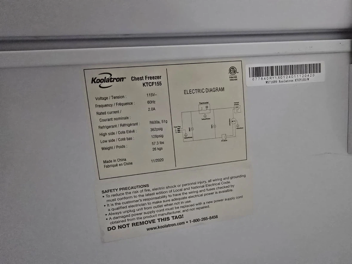 Koolatron Chest Freezer KTCF155 - photo 4