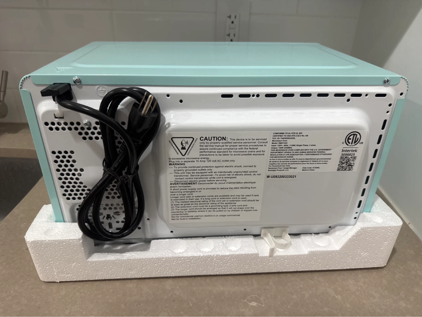 Nostalgia RetroWave Microwave - Aqua Blue - photo 4