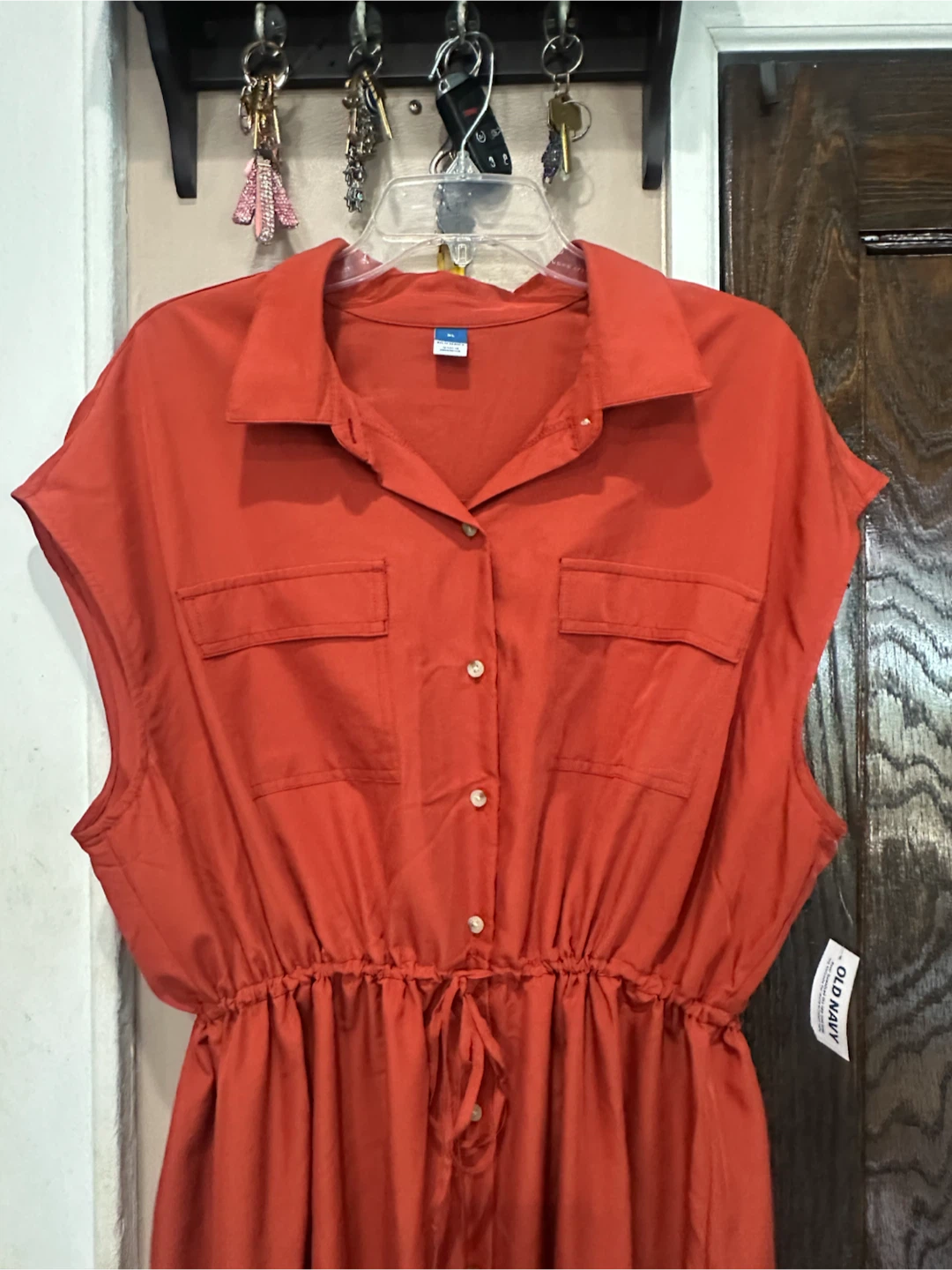 Old Navy Orange Button-Down Shirtdress XL - photo 2