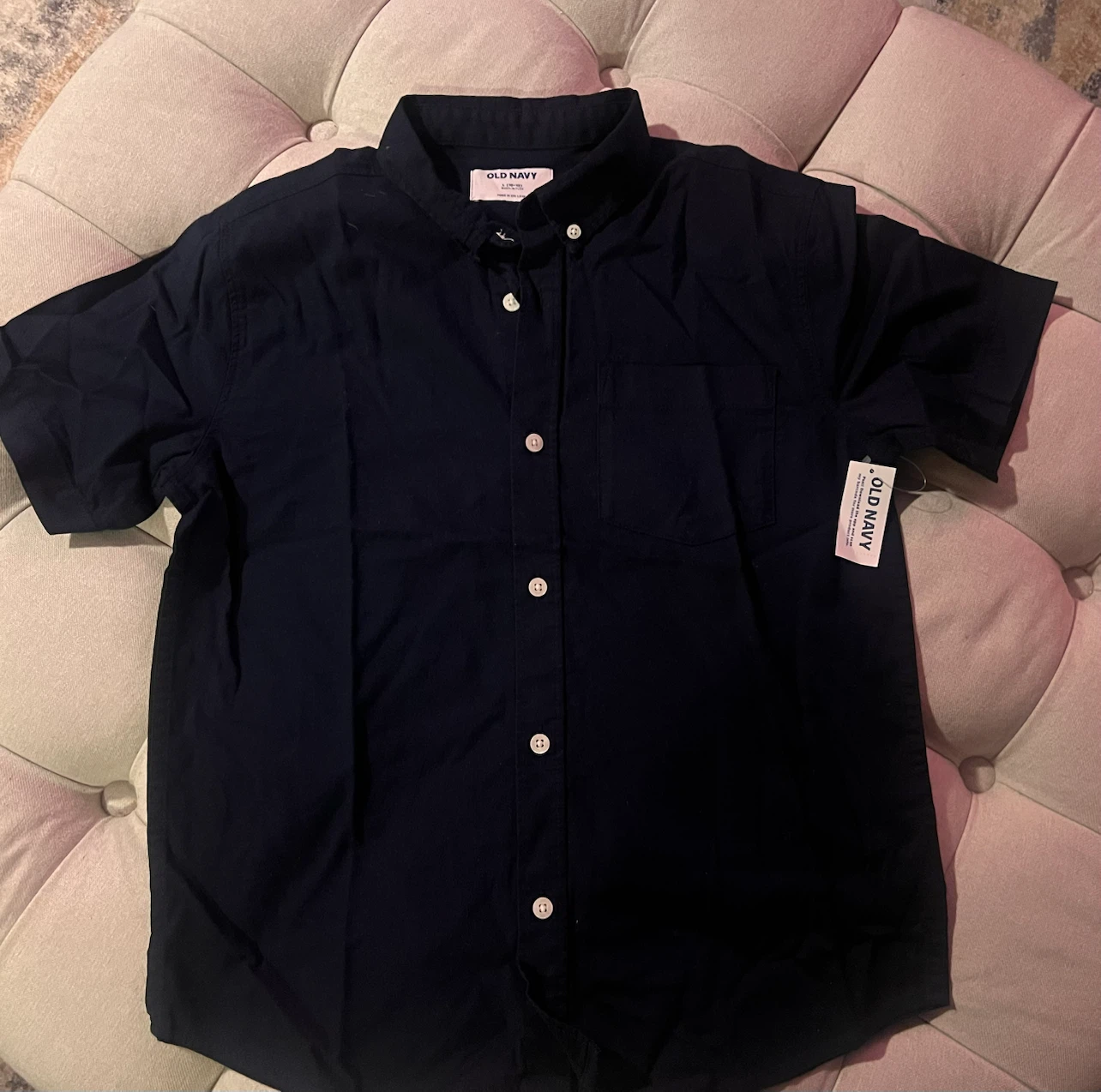 Old Navy Boys Navy Button-Down Shirt Size L (10-12)
