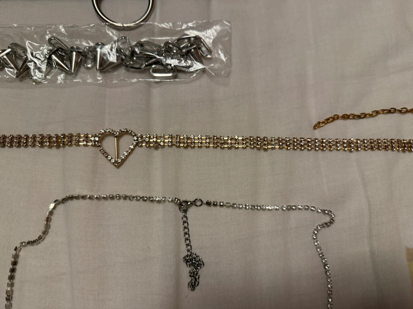 Assorted new Y2K accessories - chokers, waist chains, rings etc - photo 3