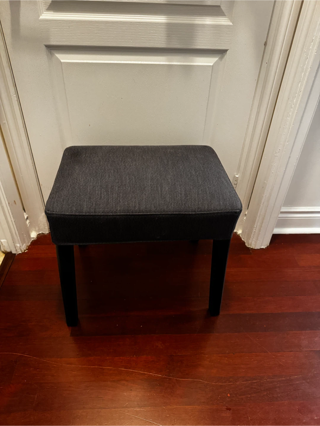 Dark Grey Fabric Vanity Stool - photo 2