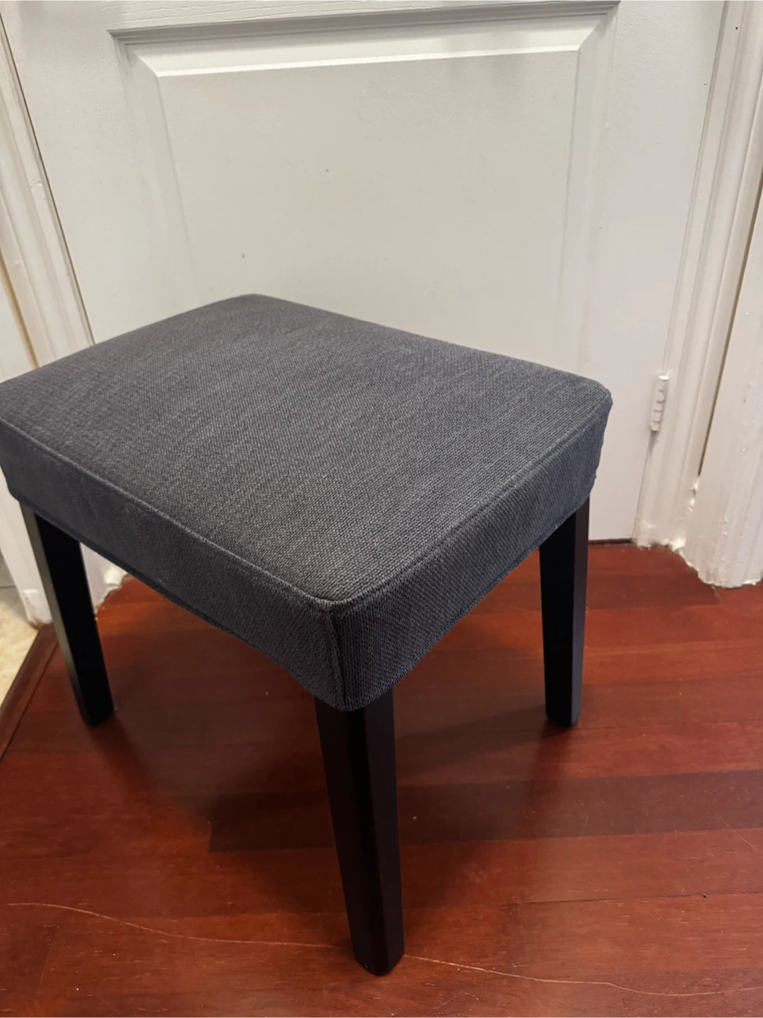 Dark Grey Fabric Vanity Stool