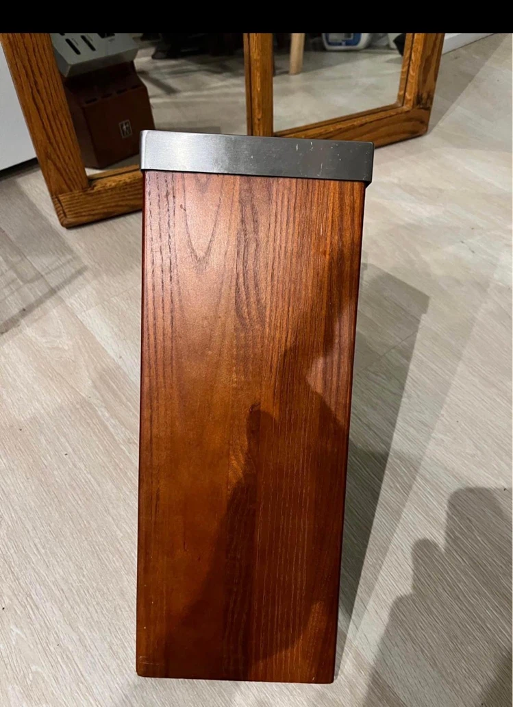 Wooden Knife Block with Metal Trim - 18" Long