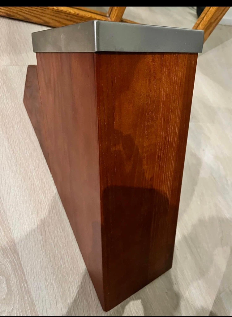 Wooden Knife Block with Metal Trim - 18" Long - photo 3