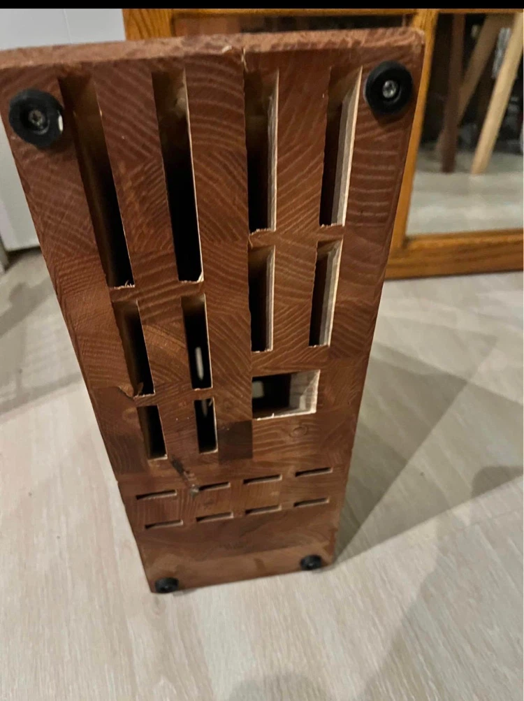 Wooden Knife Block with Metal Trim - 18" Long - photo 4