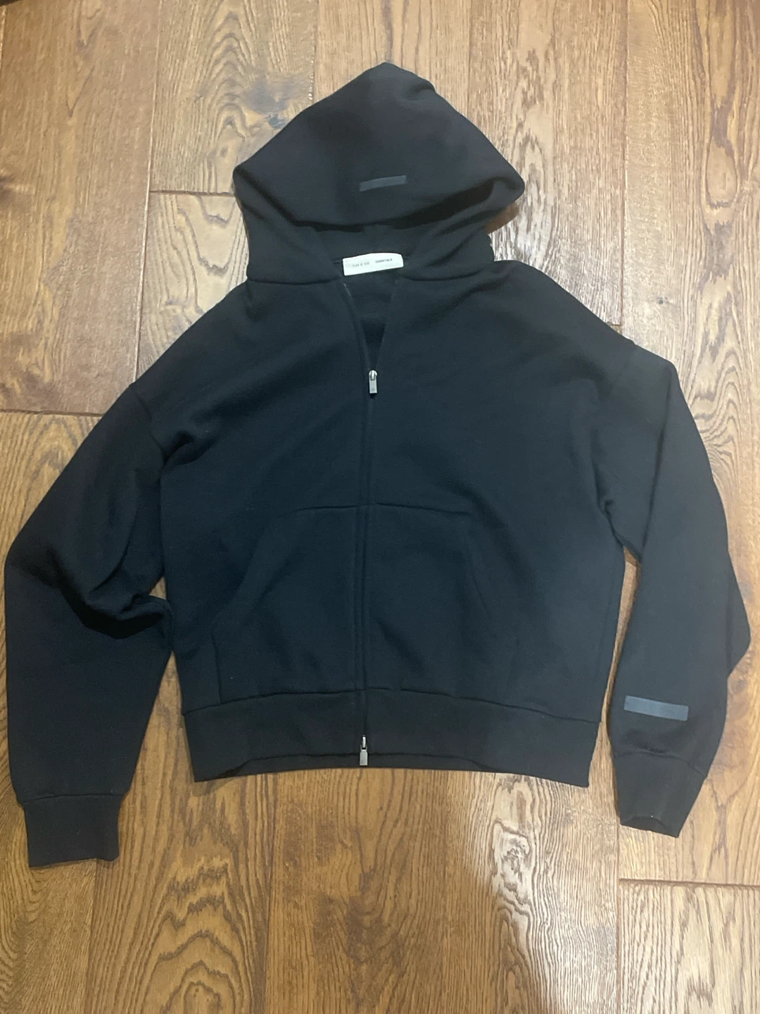 Fear of God Essentials Black Zip-Up Hoodie
