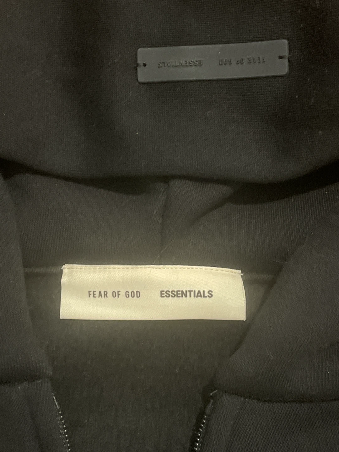 Fear of God Essentials Black Zip-Up Hoodie - photo 2