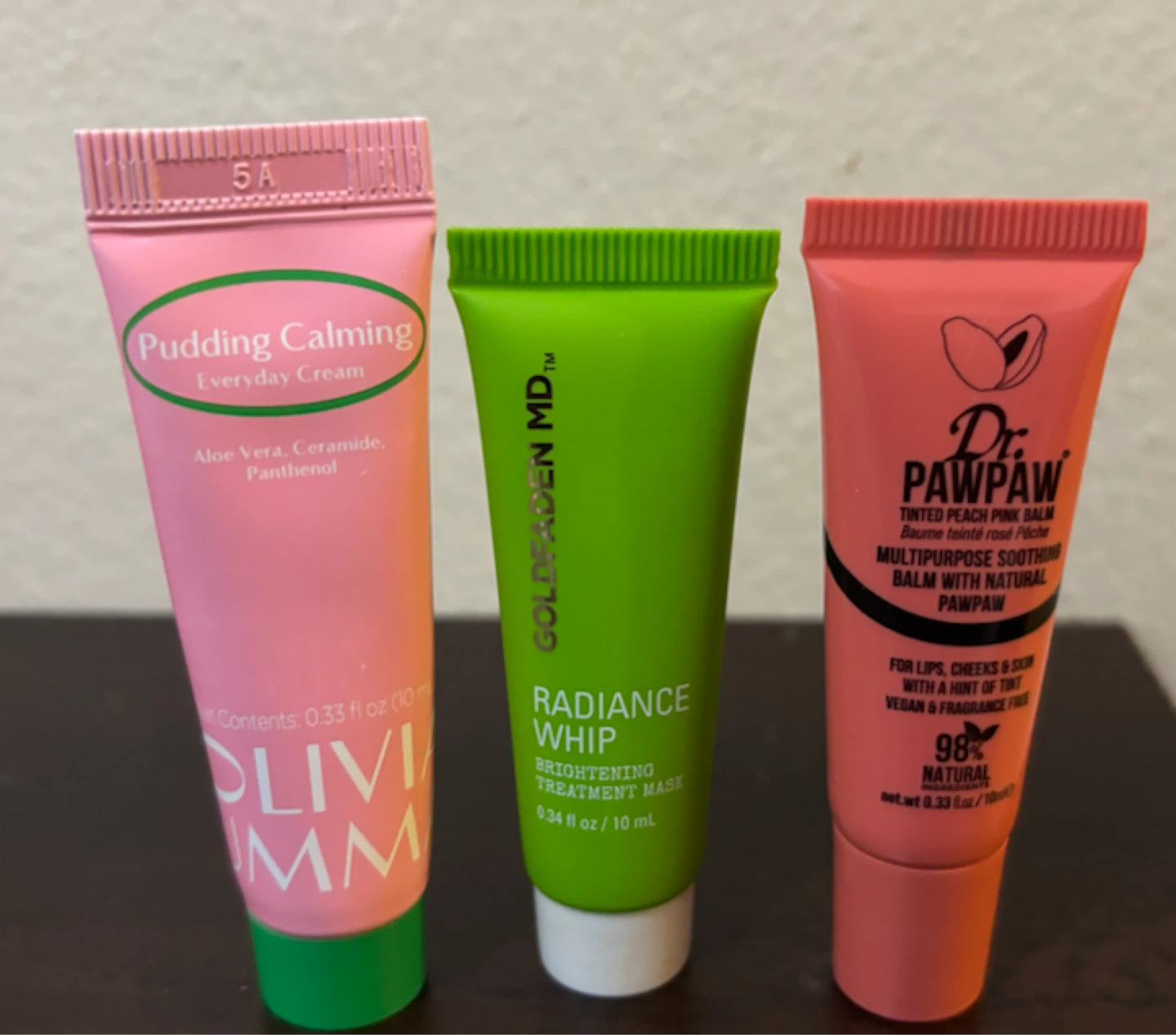 NEW-3-piece Skincare Mini Lot: Olivia, Goldfaden MD, Dr. Pawpaw