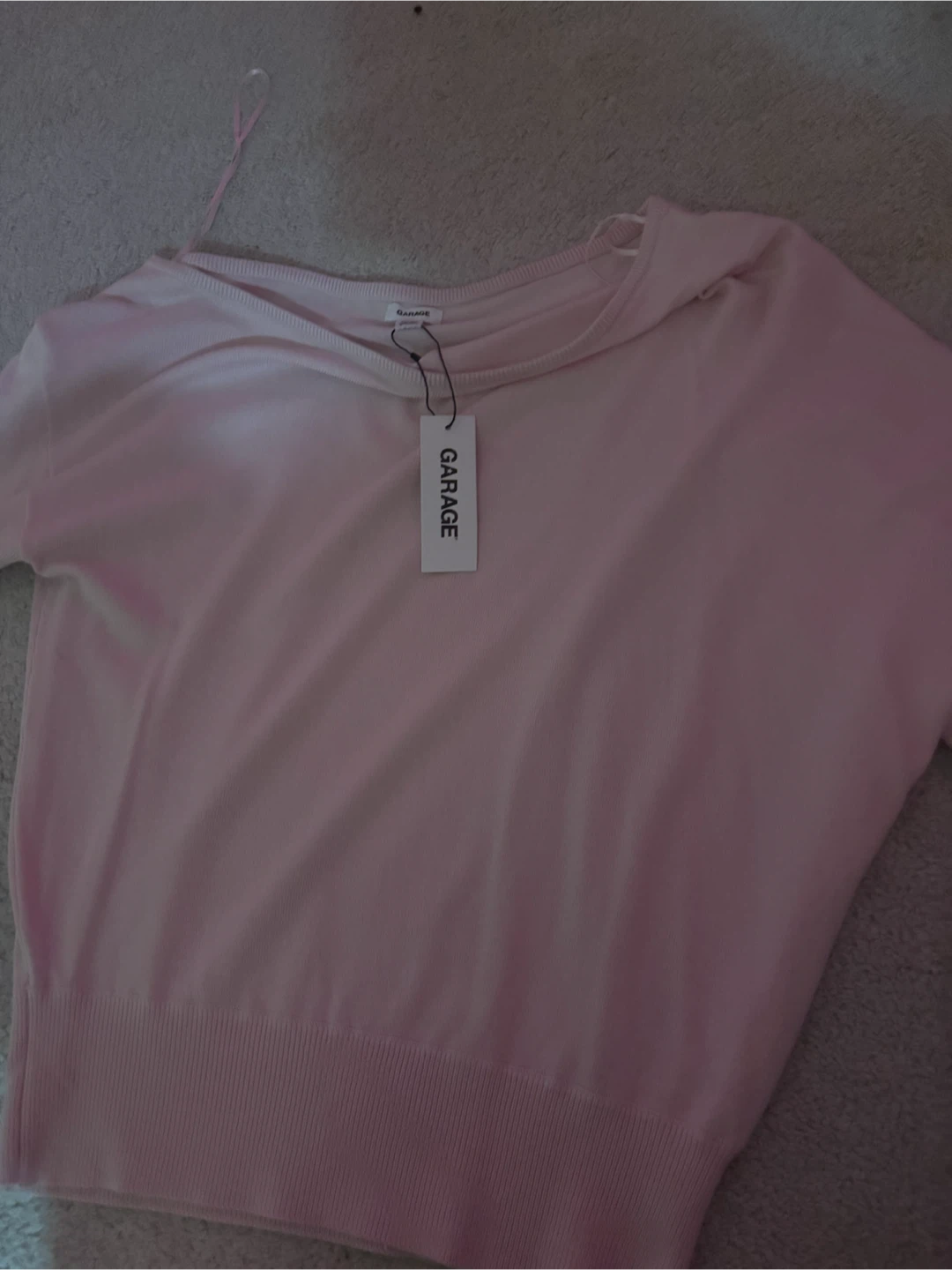Garage Pink Off-Shoulder Sweater